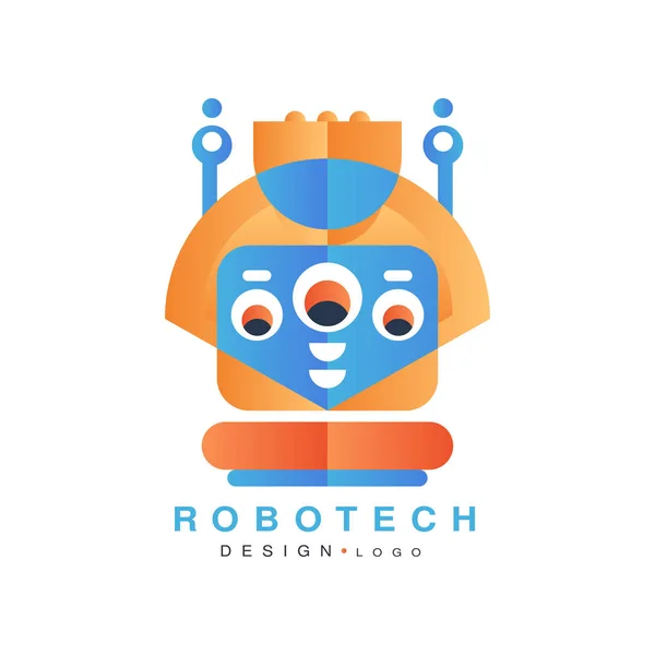 Robotech logo, ontwerpelement voor bedrijfsidentiteit, technologie of computer gerelateerde diensten vector illustratie op een witte achtergrond — Stockvector