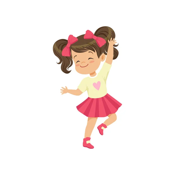 Cute african american little girl dancing in light blue dress vector ...