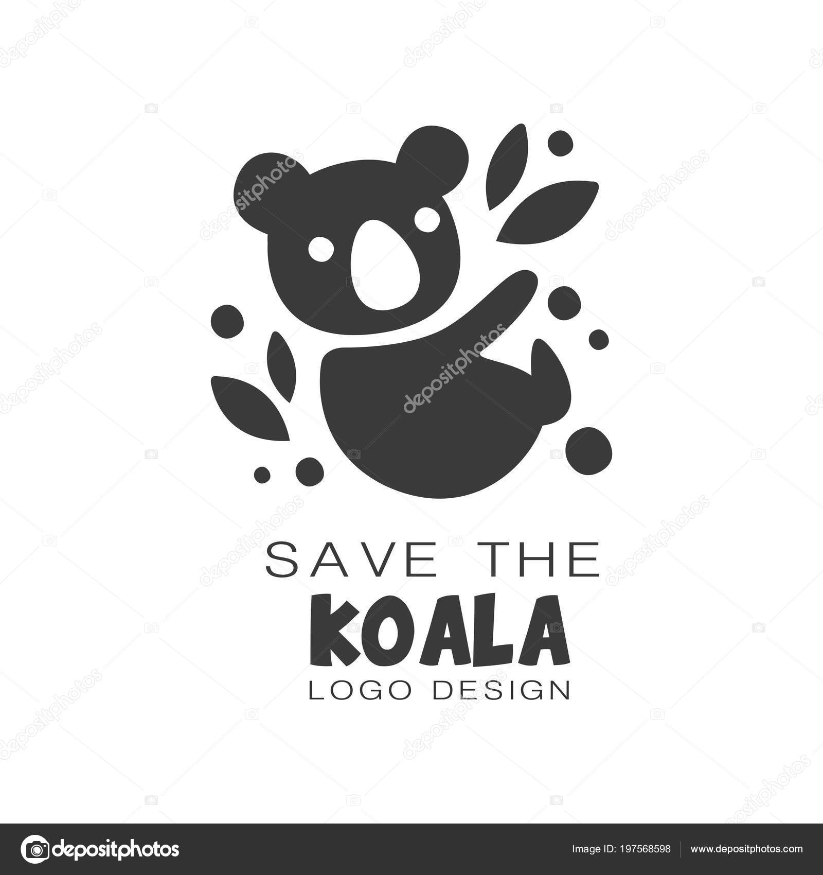Illustrazione Disegno Di Koala Salva Il Disegno Di Marchio