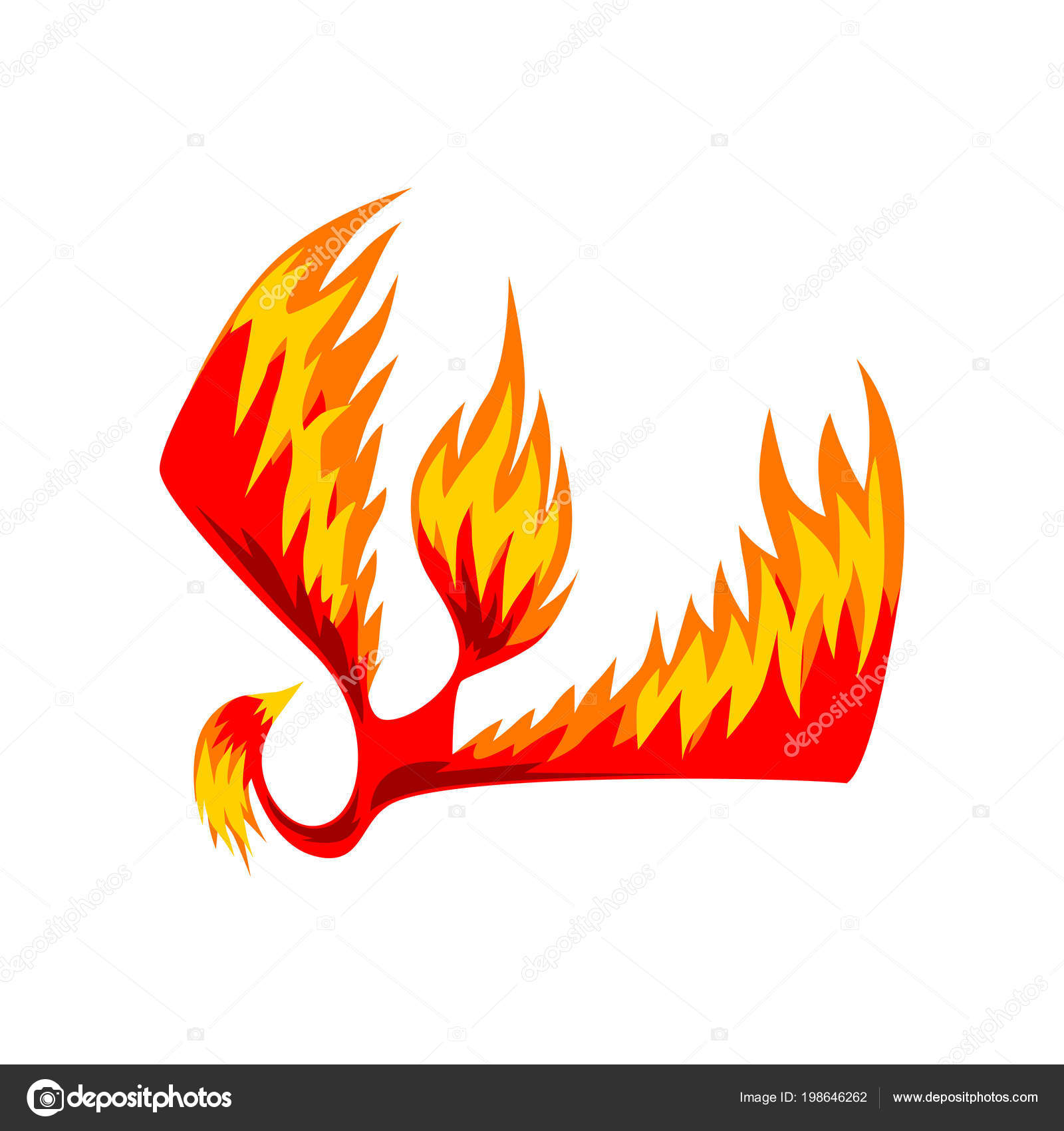 Flaming Oiseau Phénix Vecteur De Loiseau De Feu Mythique