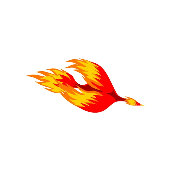Mythical phoenix fire bird vector Illustration isolated on a white background — Stock Vector