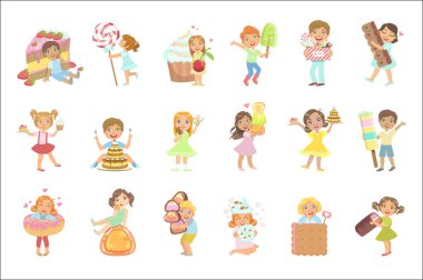 Çocuklar ve dev tatlılar Set