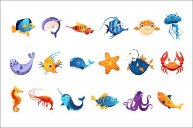 Renkli deniz hayvanları ayarla