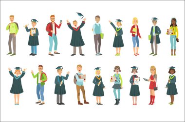 Mezun öğrencilerin siyah manto ayarla