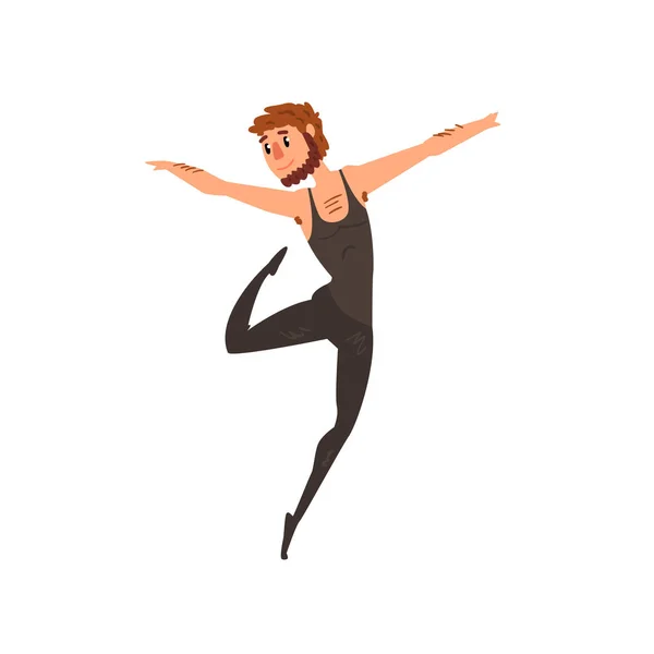 Mužský Balet Tanečník Charakter Taneční Kreslené Vektorové Kterou Ilustrace Izolované — Stockový vektor