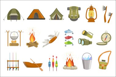 Camping Related Objects Set clipart