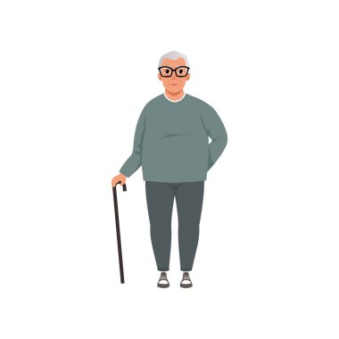 Komuta sizde, Büyükbaba, kavram vektör çizim beyaz bir arka plan üzerinde büyüyen aşamasında