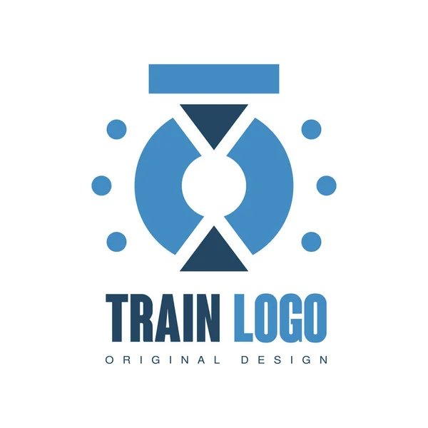 Logotipo do trem design original, ferrovia transporte ferroviário emblema emblema vetor Ilustração — Vetor de Stock