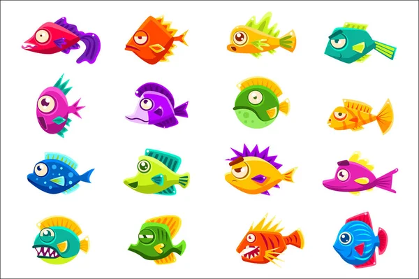 Renkli tropikal balık seti