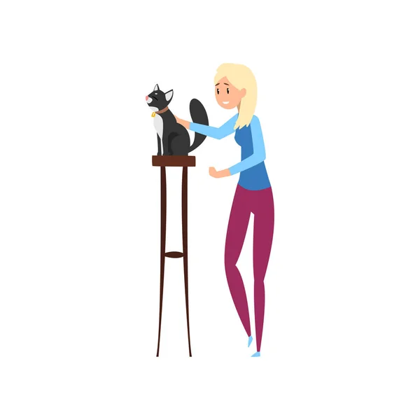 ClipArt grinsenden Frau präsentieren ihrem Kunden mit der ...