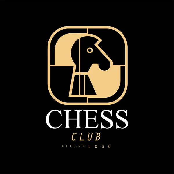 Logo du club d'échecs, élément design pour tournoi, championnat, vecteur de carte de visite Illustration — Image vectorielle