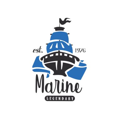 Deniz efsanevi logo est 1976, tasarım öğesi Denizcilik Okulu, spor kulübü, iş kimliği, Yazdır ürünler üzerinde beyaz bir arka plan illüstrasyon vektör