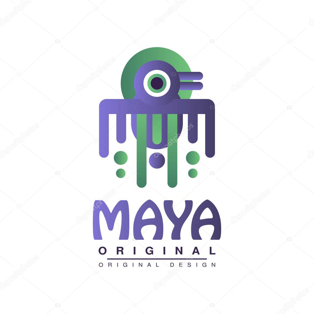 Maya original design, American indian tribal emblem vector Illustration on a white background