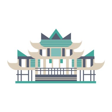 Pagoda, beyaz bir arka plan üzerinde Asya geleneksel yapı vektör çizim