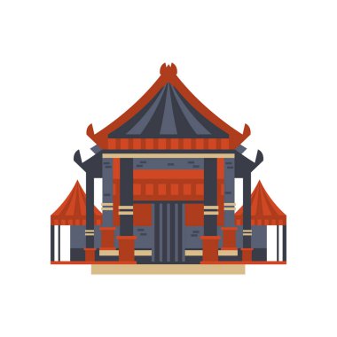 Geleneksel Asya pagoda illüstrasyon izole vektör beyaz bir arka plan üzerinde bina.