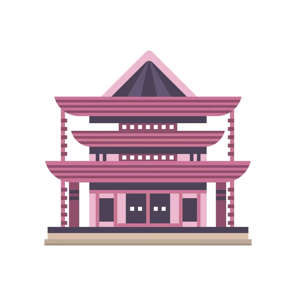 Традиційна азіатська пагода будівля Векторна ілюстрація на білому тлі — стоковий вектор