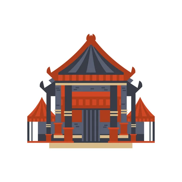 Традиційні Азіатські Пагода Побудови Векторної Ілюстрації Ізольовані Білому Фоні — стоковий вектор