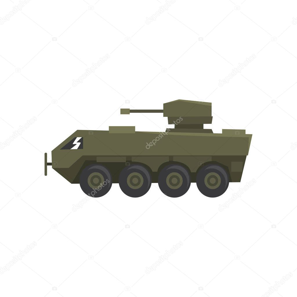 Armored infantry vehicle, army machine, heavy, special transport vector Illustration on a white background