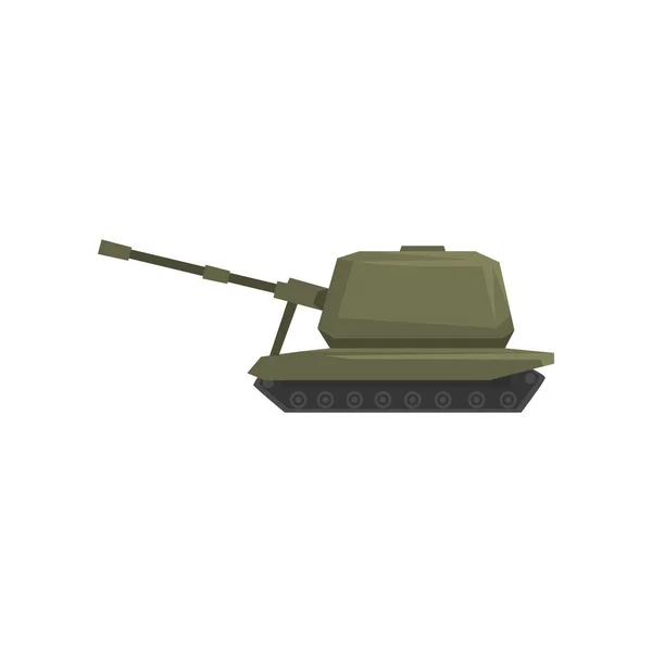 Tanque, máquina del ejército, pesado, vector de transporte especial Ilustración sobre un fondo blanco — Archivo Imágenes Vectoriales