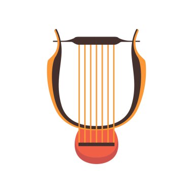 Antik lir müzik aleti vektör çizim beyaz bir arka plan