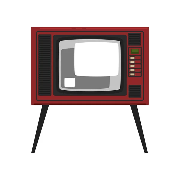 Retro TV in the wooden case vector Illustration on a white background — Stock Vector