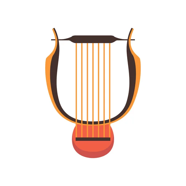 Vektor-Illustration für alte Leier-Musikinstrumente auf weißem Hintergrund — Stockvektor