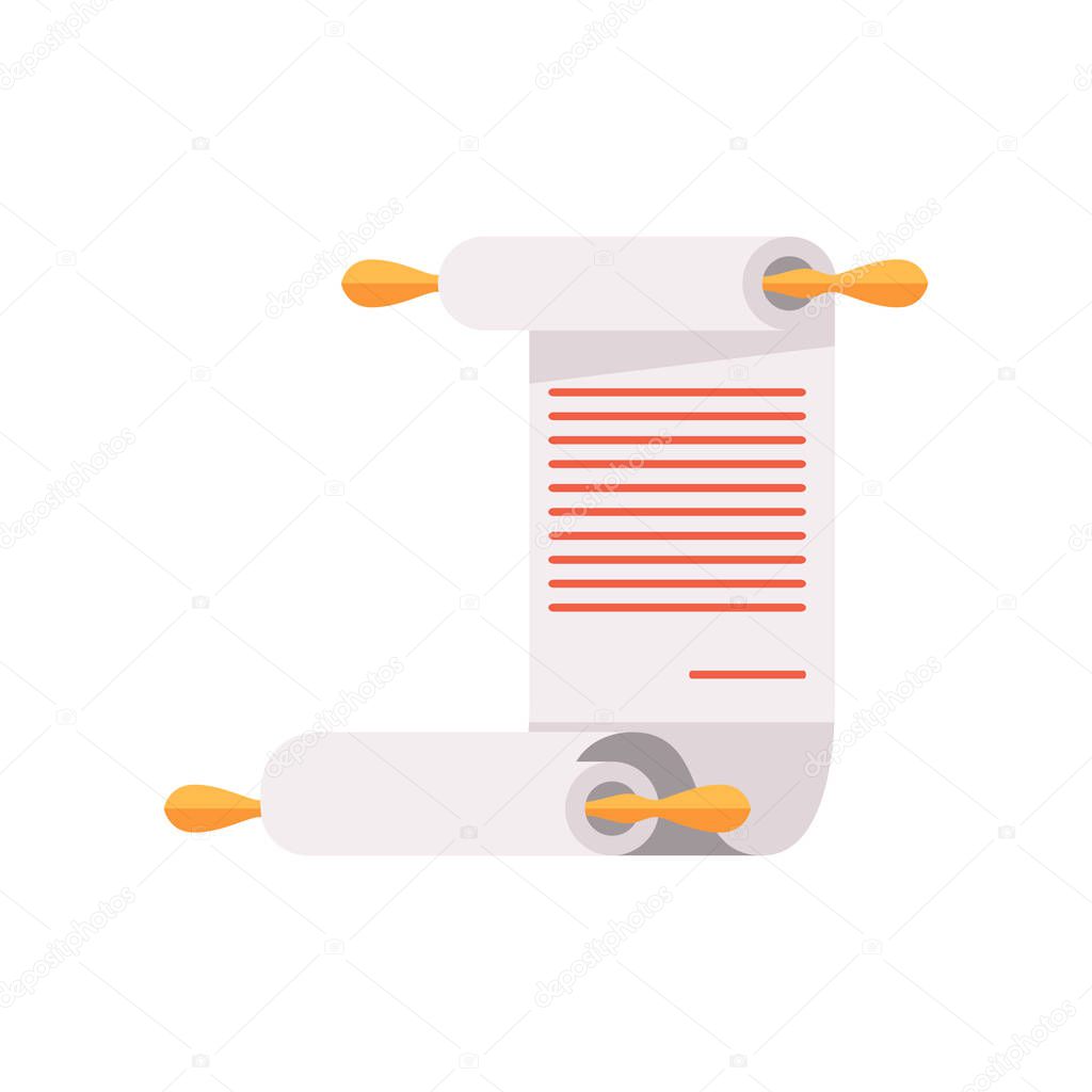 Ancient scroll, Roman papyrus scroll vector Illustration on a white background