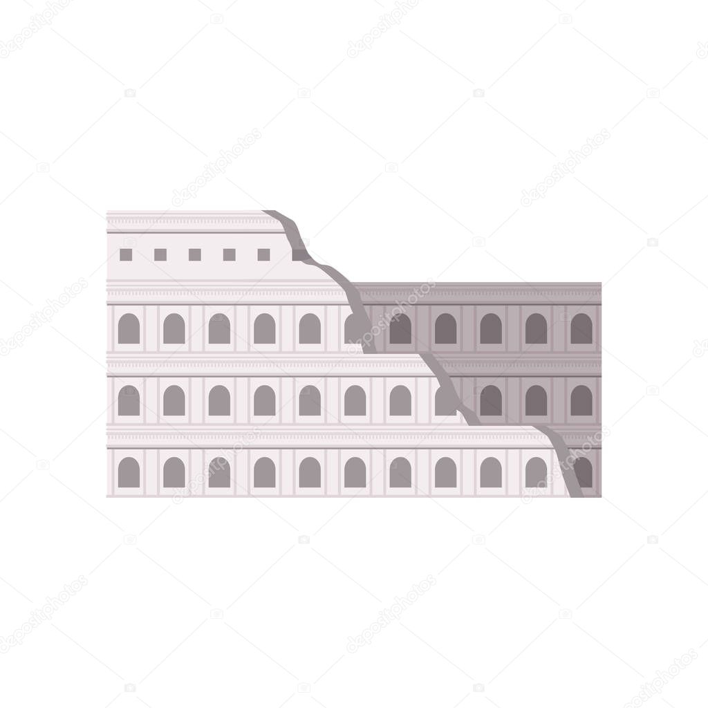 Roman Colosseum. Rome, Italy buulding vector Illustration on a white background