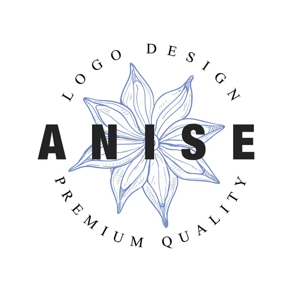 Anicse Logo Design Premium Quality Culinary Spicy Herb Emblem Vector — Archivo Imágenes Vectoriales
