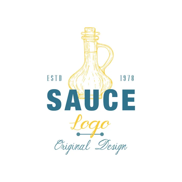 Saus logo oorspronkelijke ontwerp estd, badge kan worden gebruikt voor menu, restaurant, winkel, markt vector illustratie op een witte achtergrond — Stockvector