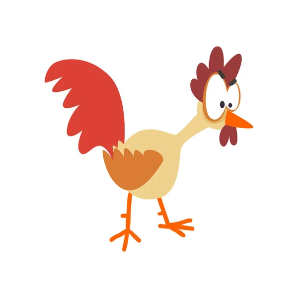 Komik Tavuk Bir Şey Komik Çizgi Film Tavuk Kuş Karakteri — Stok Vektör