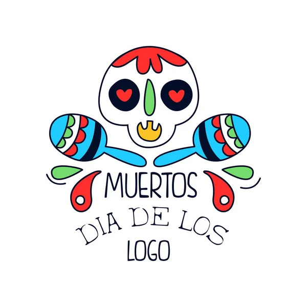 Logotipo Dia Los Muertos Cartel Del Día Mexicano Los Muertos — Vector de stock