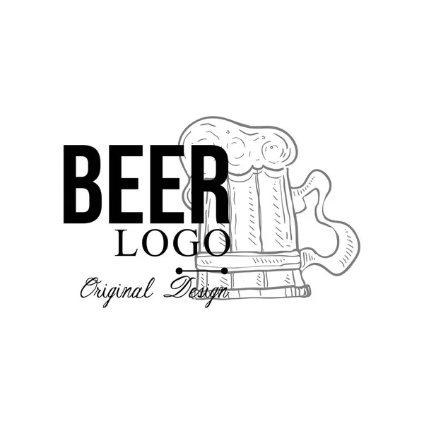 Oorspronkelijke ontwerp van het logo van bier, retro embleem voor voedsel winkel, café, restaurant, koken business, merkidentiteit vector illustratie op een witte achtergrond — Stockvector
