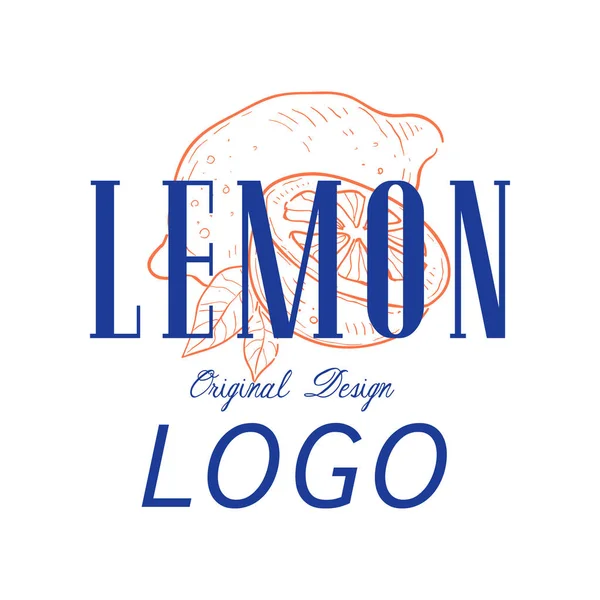 Oorspronkelijke ontwerp van het logo van citroen, retro embleem voor winkel, café, restaurant, koken business, merkidentiteit vector illustratie op een witte achtergrond — Stockvector