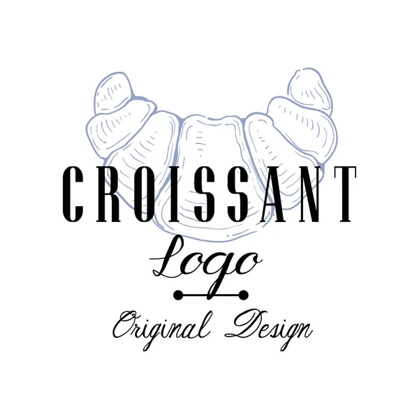 Croissant-Logo Originaldesign, Retro-Emblem für Bäckerei, Café, Restaurant, Kochgeschäft, Markenidentitätsvektorillustration auf weißem Hintergrund — Stockvektor