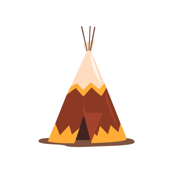 Teepee o wigwam, vivienda de las naciones del norte de Canadá, Siberia, América del Norte vector Ilustración sobre un fondo blanco — Archivo Imágenes Vectoriales