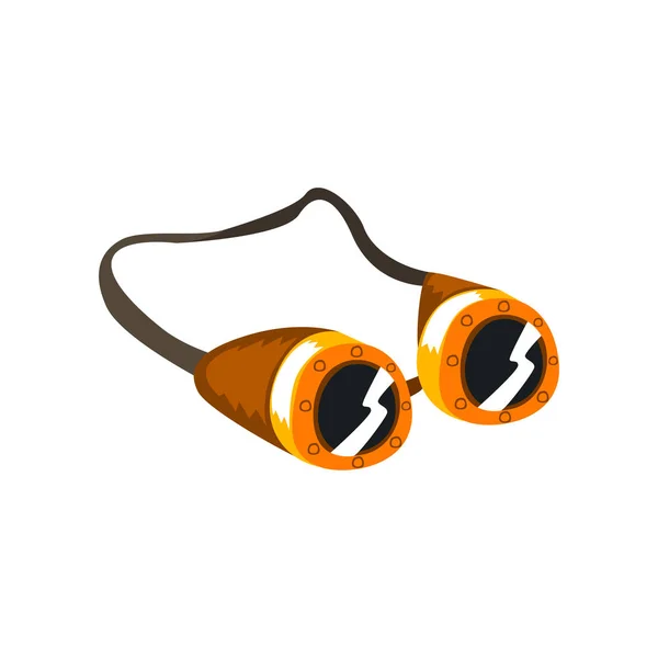 Steampunk gözlük, antika mekanik cihaz veya mekanizma vektör çizim beyaz bir arka plan üzerinde — Stok Vektör