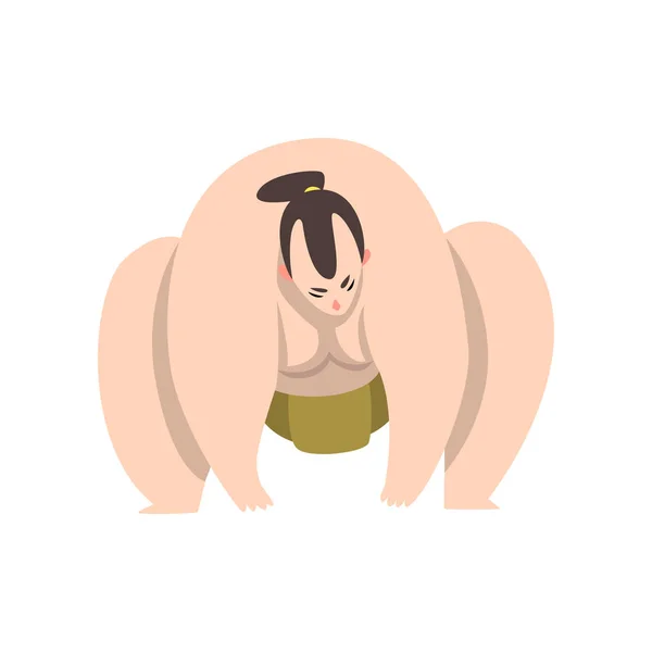 Karakter atlet sumois, vektor tempur seni bela diri Jepang Illustration pada latar belakang putih Stok Ilustrasi Bebas Royalti