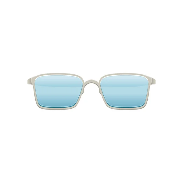 Mavi lens ve metalik çerçeve Wayfarer güneş gözlüğü. Şık gözlükler. Koruyucu gözlük. Hareket eden app için düz vektör tasarımı — Stok Vektör