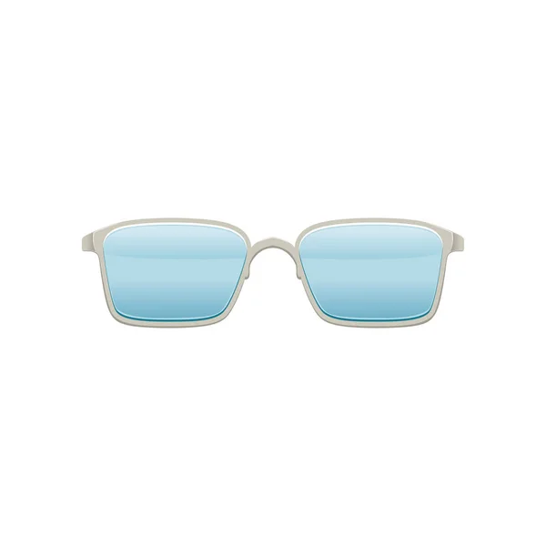 Mavi lens ve metalik çerçeve Wayfarer güneş gözlüğü. Şık gözlükler. Koruyucu gözlük. Hareket eden app için düz vektör tasarımı — Stok Vektör