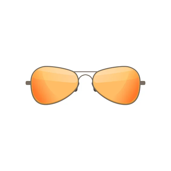 Occhiali da sole Aviator con lenti arancioni colorate. Elegante accessorio. Occhiali protettivi. Design vettoriale piatto — Vettoriale Stock