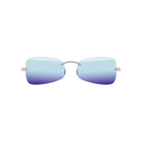 Stylish sunglasses with polarized blue-purple lenses. Protective eyewear with gradient. Stylish unisex accessory. Flat vector design — Stock Vector