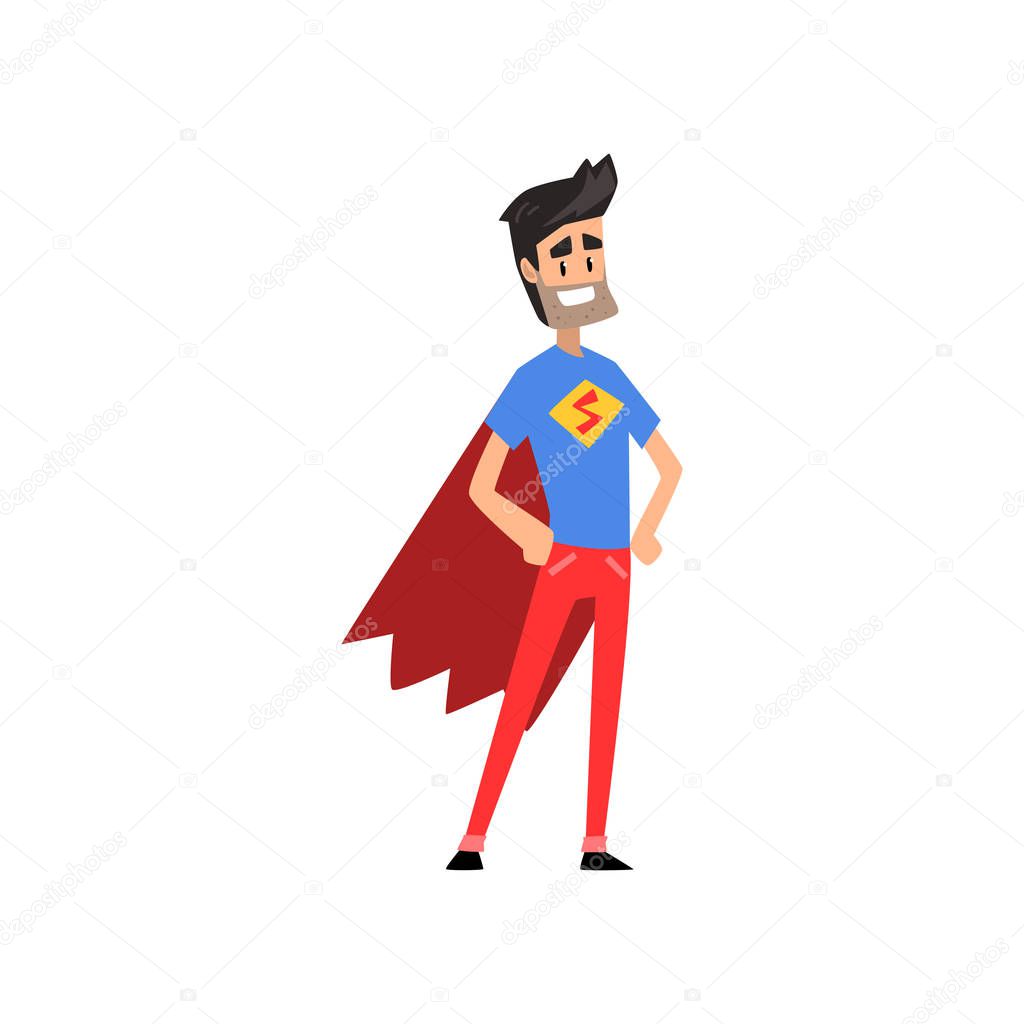 Super hero dad chacter vector Illustration on a white background