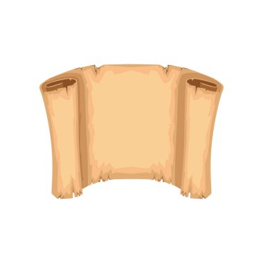 Antik Kağıt kaydırma, beyaz bir arka plan üzerinde vintage parşömen vektör çizim