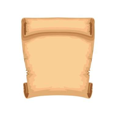 Antik Kağıt kaydırma metni vektör çizim beyaz bir arka plan üzerinde yeri olan