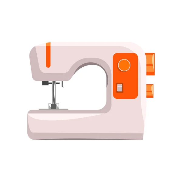 Sewing machine, modern equipment of dressmaker vector Illustration on a white background — Stock Vector