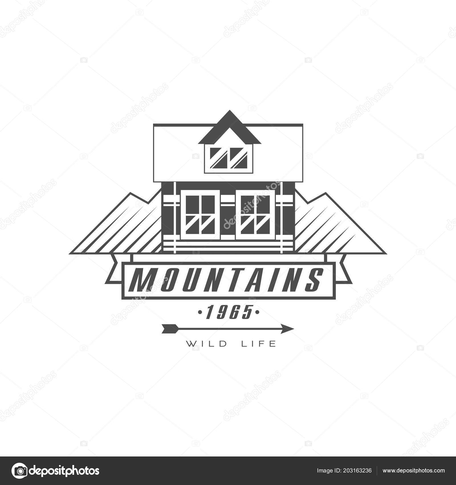 Disegni Di Montagna In Bianco E Nero Disegno Di Marchio Di