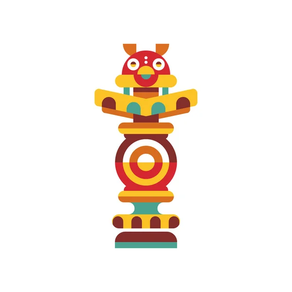 Totem religieux, symbole tribal culturel autochtone traditionnel vecteur Illustration sur fond blanc — Image vectorielle