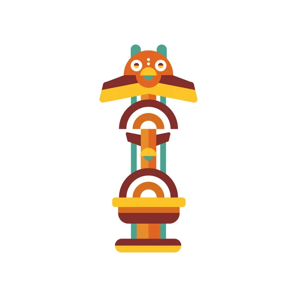 Tótem tribal, vector de símbolo tribal cultural religioso nativo Ilustración sobre fondo blanco — Vector de stock