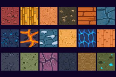 Zemin Beton taş doku desenleri kümesi vektör çizimler